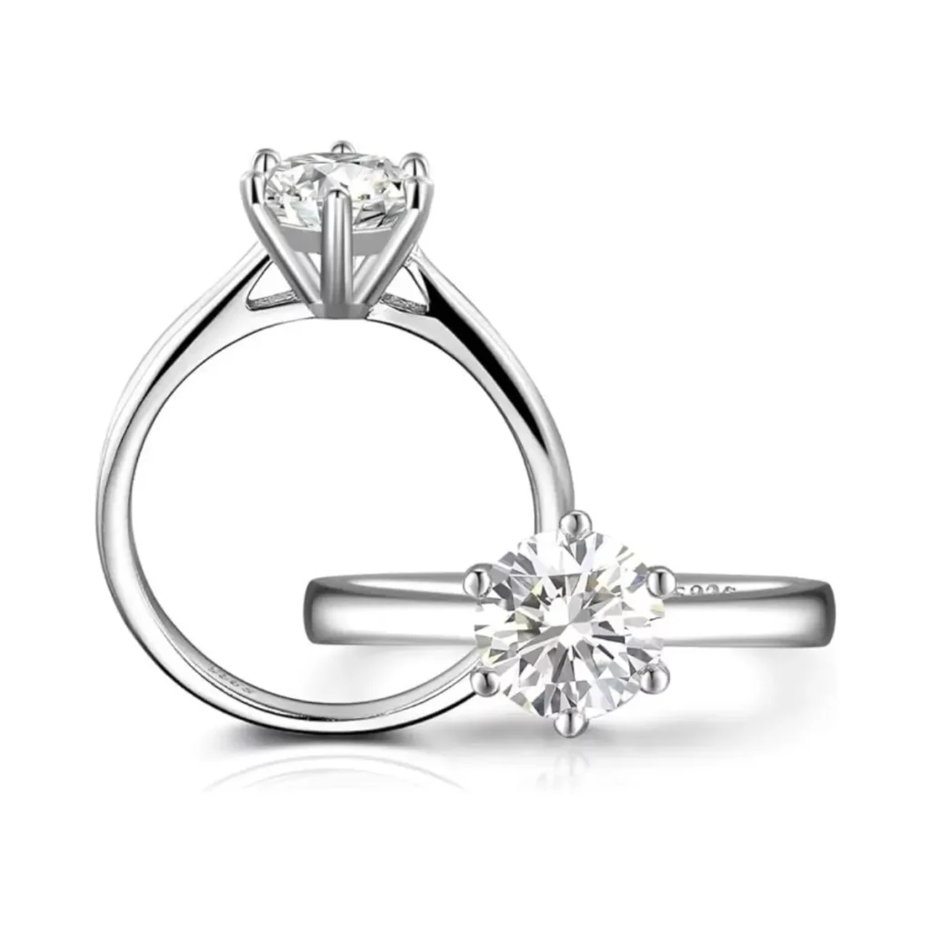 Anello Solitario Originale da 1,0 ct Moissanite per Donna